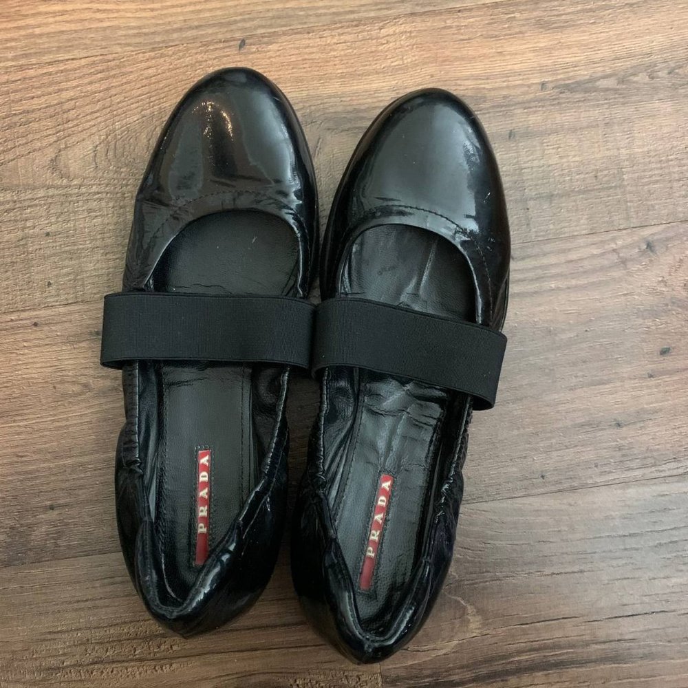 Prada Black Mary Jane Flats